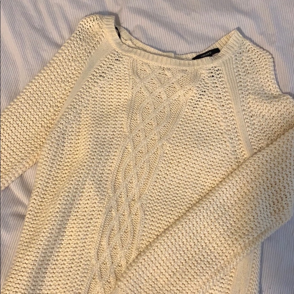 Women’s Button Back Cream Sweater